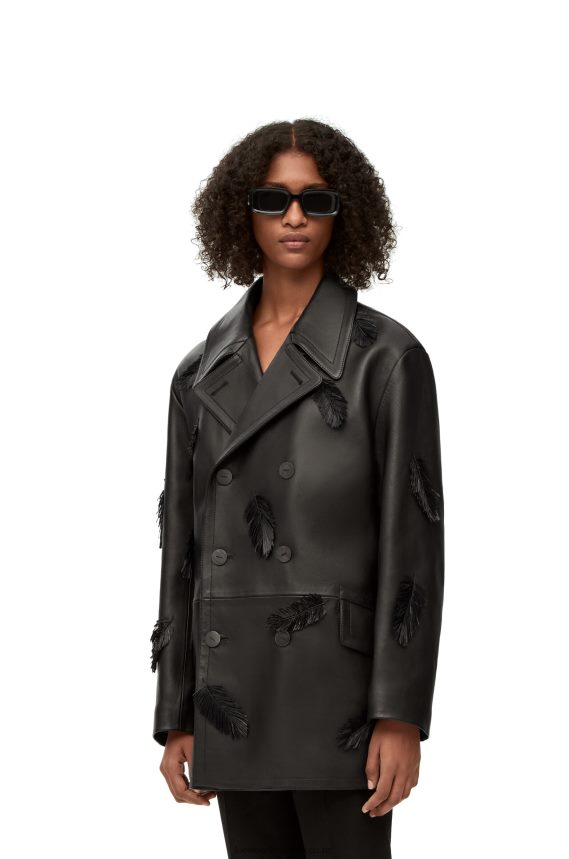 Loewe Women Howl peacoat in nappa Black LH60R1107