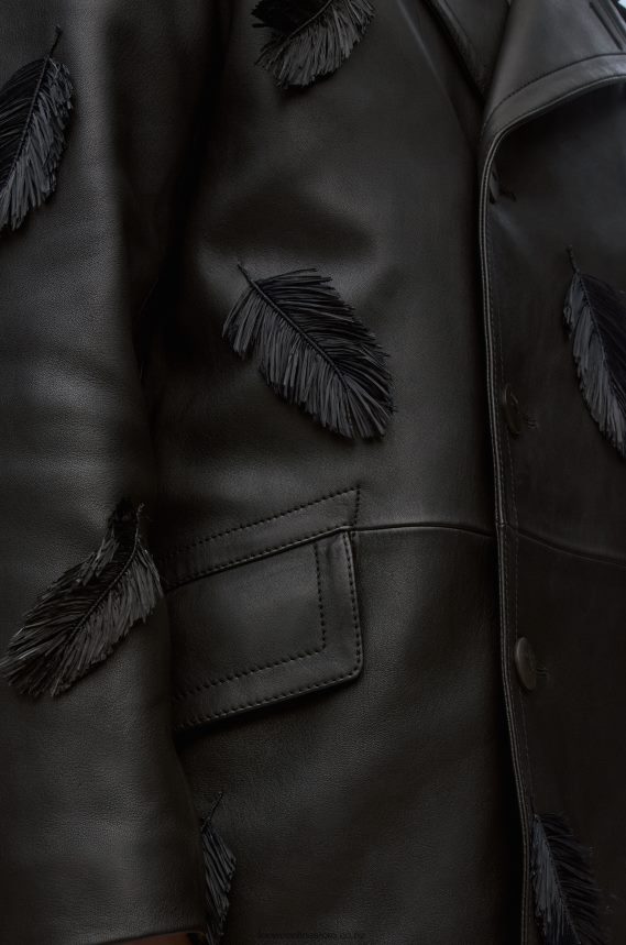 Loewe Women Howl peacoat in nappa Black LH60R1107