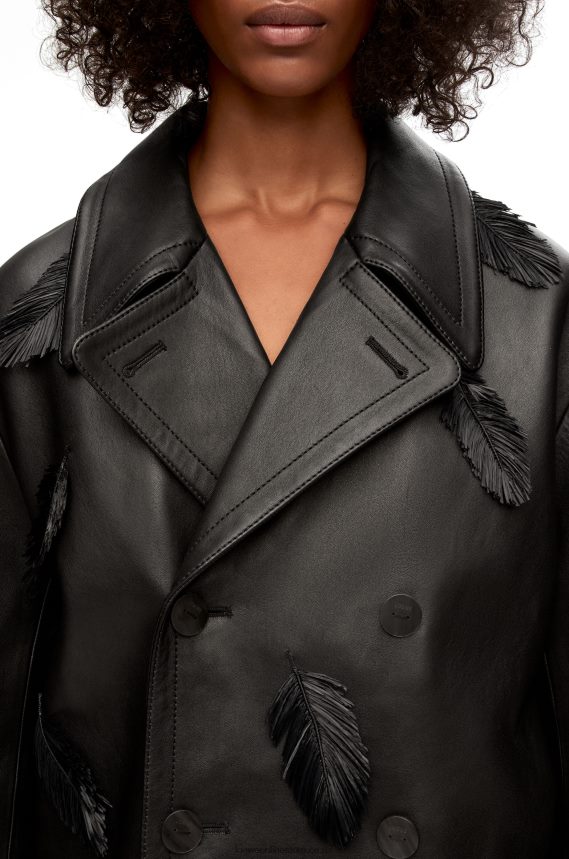 Loewe Women Howl peacoat in nappa Black LH60R1107