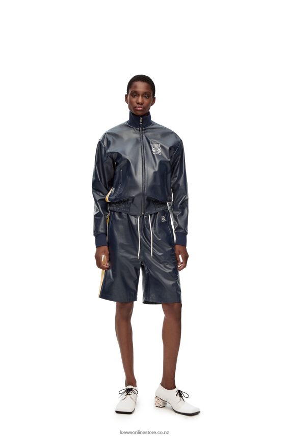 Loewe Women Tracksuit jacket in nappa Navy/Yellow LH60R1121