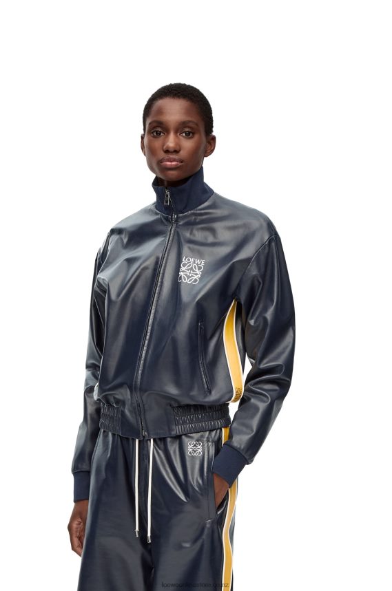 Loewe Women Tracksuit jacket in nappa Navy/Yellow LH60R1121