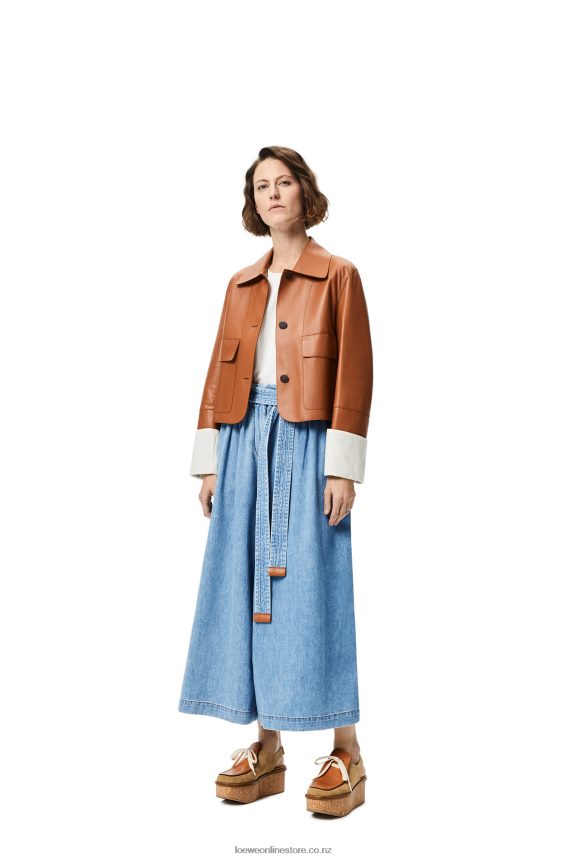 Loewe Women Turn-up jacket in nappa lambskin Tan LH60R1136