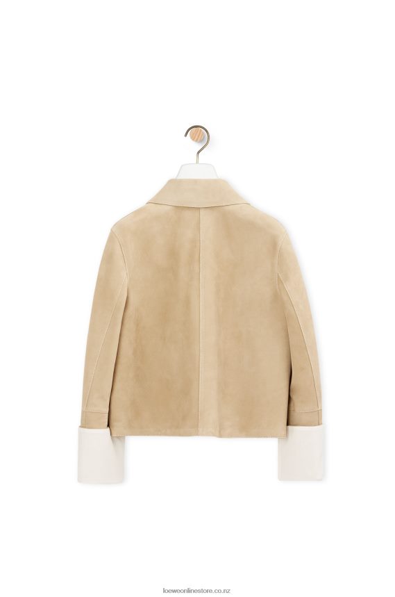 Loewe Women Turn-up jacket in suede Gold LH60R1135