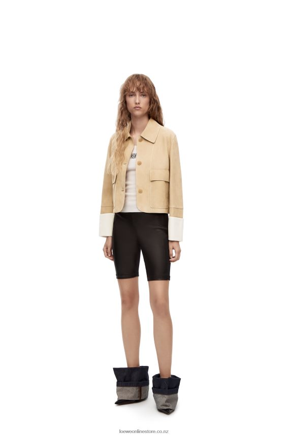 Loewe Women Turn-up jacket in suede lambskin Gold LH60R1150