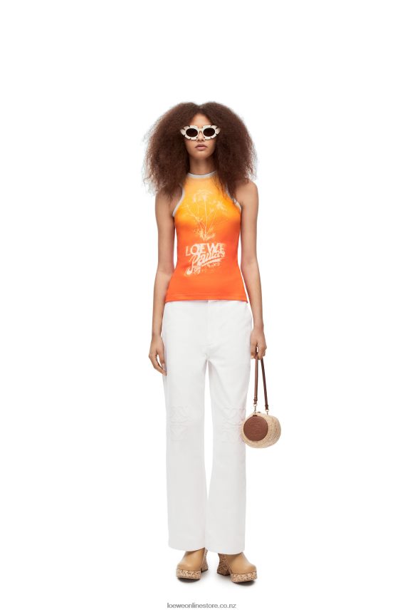 Loewe Women Anagram baggy jeans in denim White LH60R1172