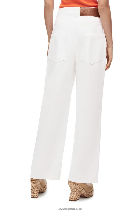 Loewe Women Anagram baggy jeans in denim White LH60R1172