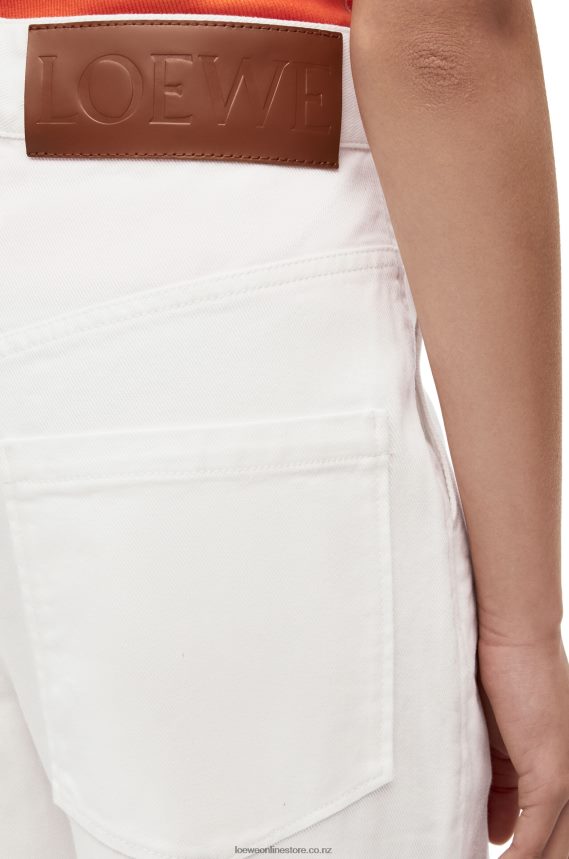 Loewe Women Anagram baggy jeans in denim White LH60R1172