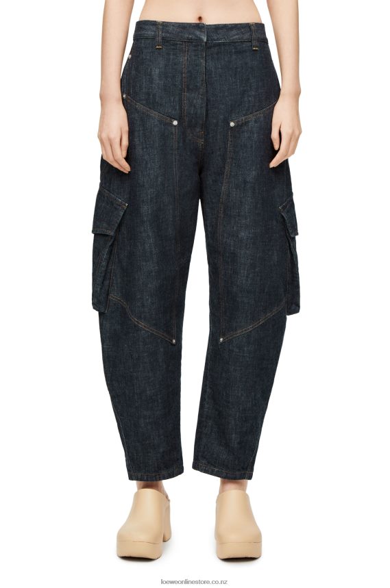 Loewe Women Cargo jeans in denim Blue Denim LH60R1179