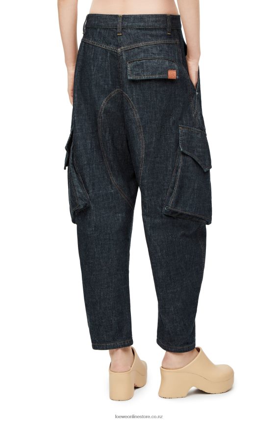 Loewe Women Cargo jeans in denim Blue Denim LH60R1179