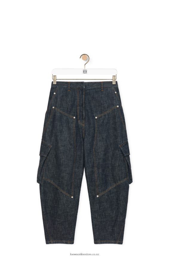 Loewe Women Cargo jeans in denim Blue Denim LH60R1179