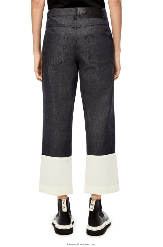 Loewe Women Fisherman jeans in denim Navy Blue LH60R1196