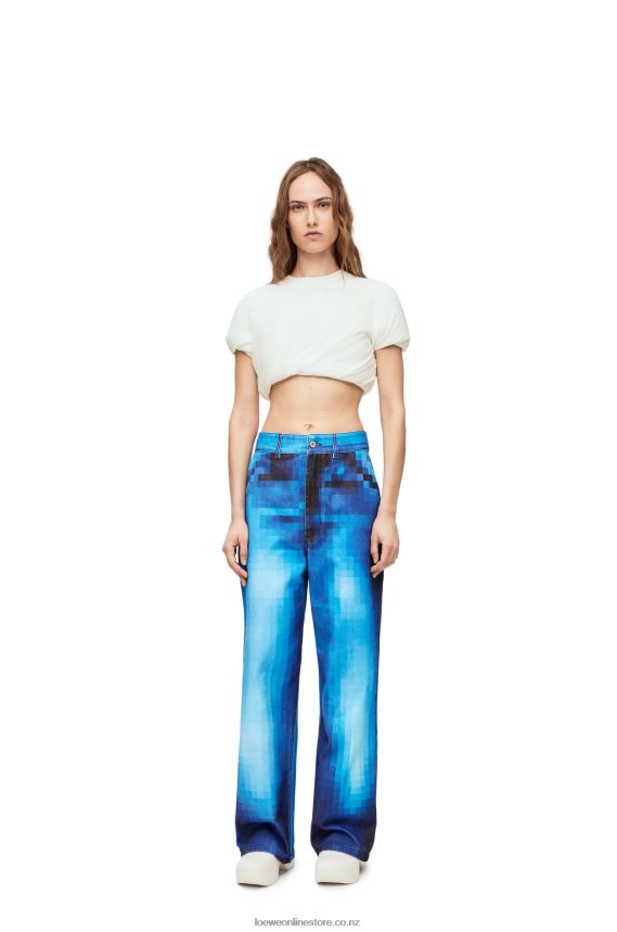 Loewe Women Pixelated baggy jeans in denim Denim LH60R1177
