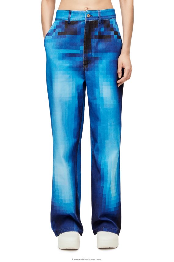 Loewe Women Pixelated baggy jeans in denim Denim LH60R1177