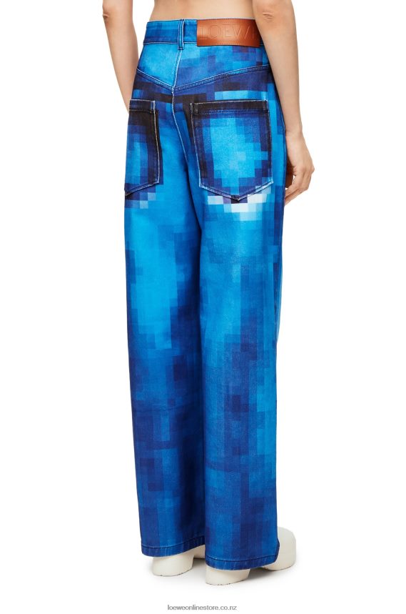 Loewe Women Pixelated baggy jeans in denim Denim LH60R1177