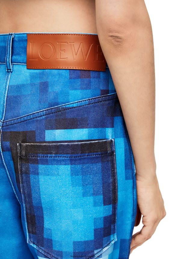 Loewe Women Pixelated baggy jeans in denim Denim LH60R1177