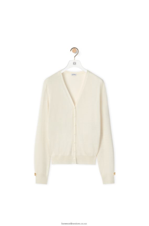 Loewe Women Anagram cardigan in cashmere Soft White LH60R1015