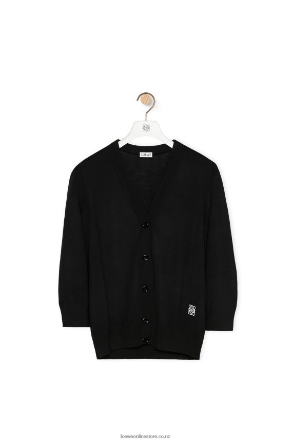 Loewe Women Anagram cardigan in wool Black LH60R983