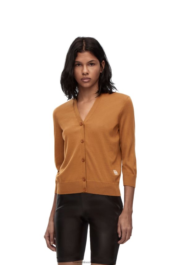 Loewe Women Anagram cardigan in wool Brown LH60R993