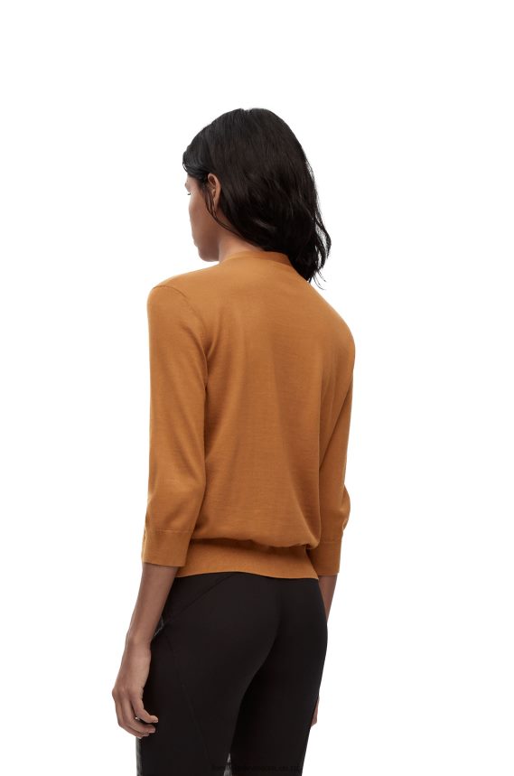 Loewe Women Anagram cardigan in wool Brown LH60R993