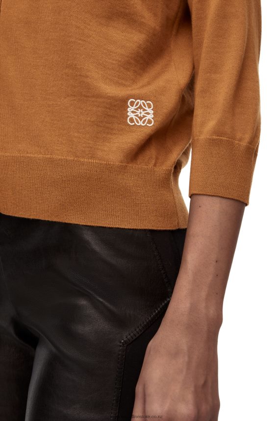 Loewe Women Anagram cardigan in wool Brown LH60R993