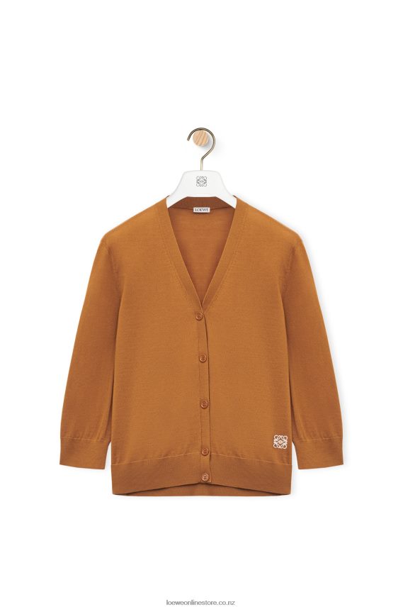 Loewe Women Anagram cardigan in wool Brown LH60R993