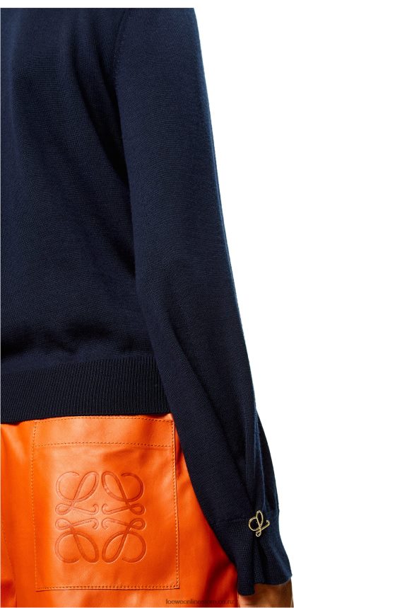 Loewe Women Anagram sweater in cashmere Navy Blue LH60R1014