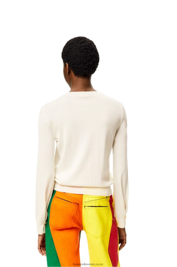Loewe Women Anagram sweater in cashmere Soft White LH60R1013