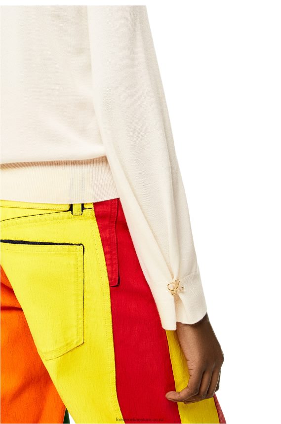 Loewe Women Anagram sweater in cashmere Soft White LH60R1013