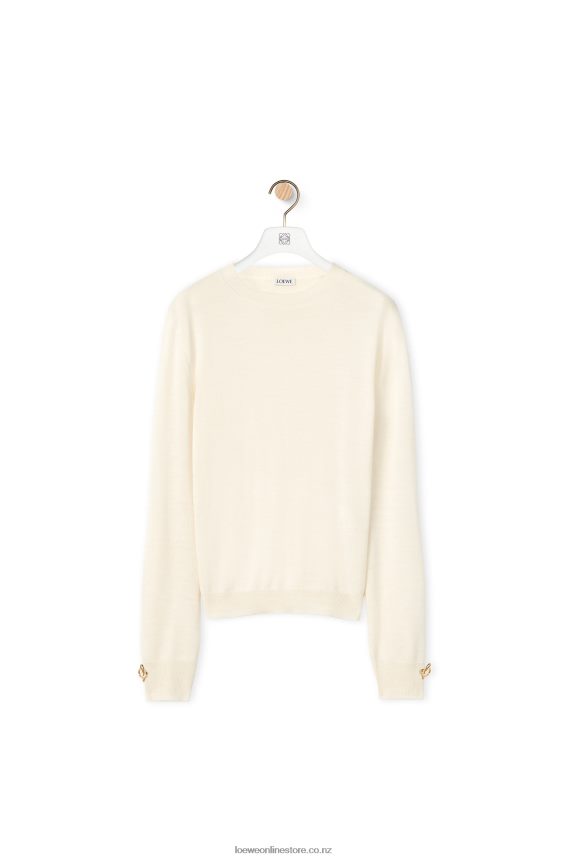 Loewe Women Anagram sweater in cashmere Soft White LH60R1013