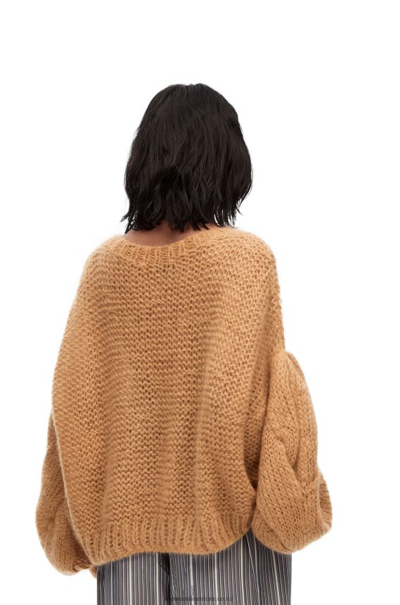 Loewe Women Anagram sweater in mohair Light Camel LH60R967