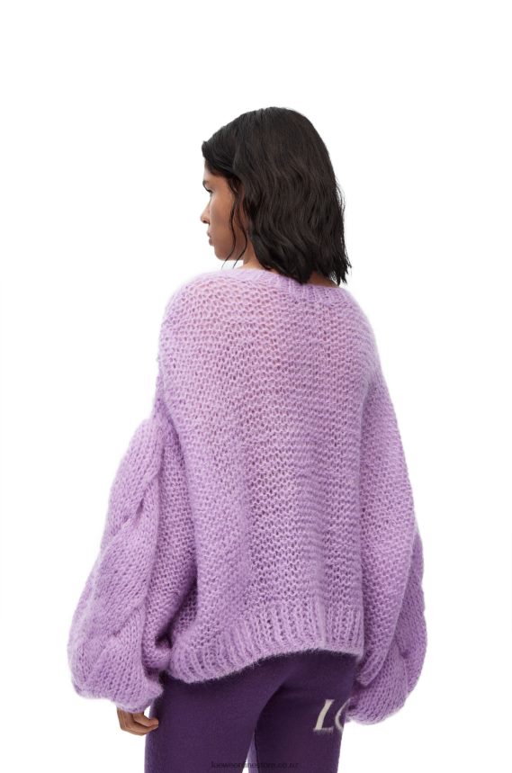Loewe Women Anagram sweater in mohair Parma Violet LH60R1019