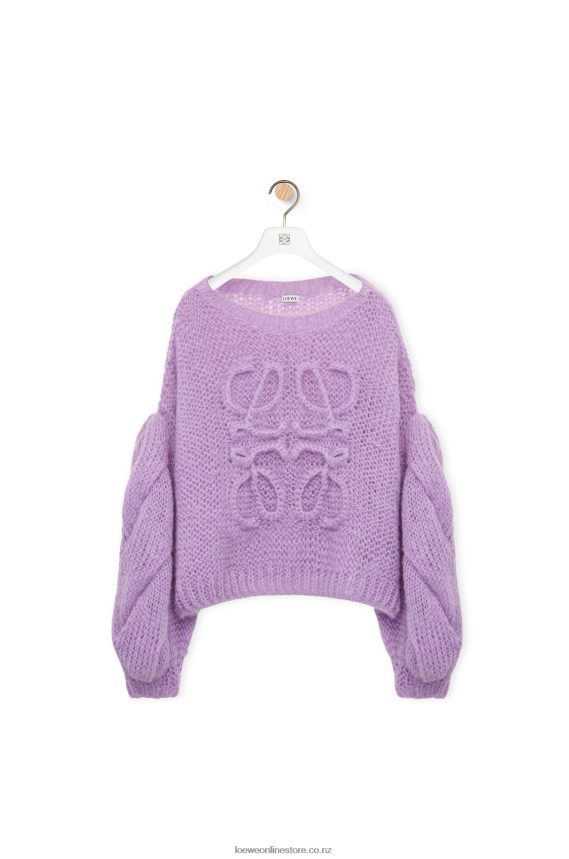 Loewe Women Anagram sweater in mohair Parma Violet LH60R1019