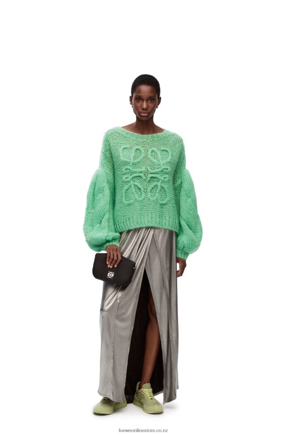 Loewe Women Anagram sweater in mohair Water Green LH60R966