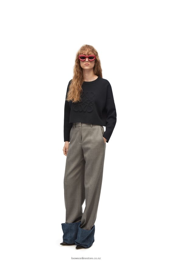 Loewe Women Anagram sweater in wool Black LH60R1021