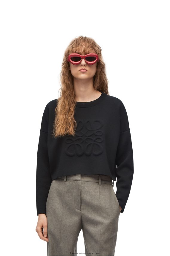 Loewe Women Anagram sweater in wool Black LH60R1021