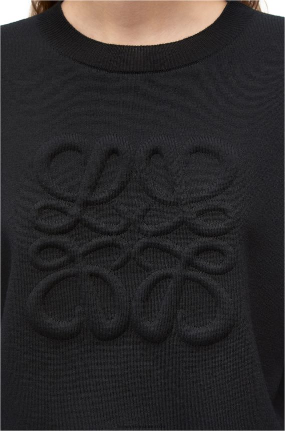 Loewe Women Anagram sweater in wool Black LH60R1021