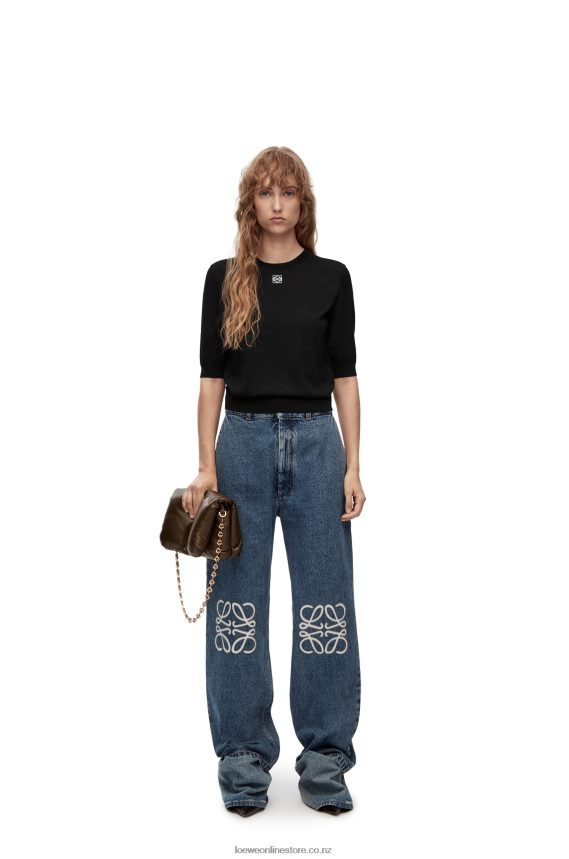 Loewe Women Anagram sweater in wool Black LH60R970