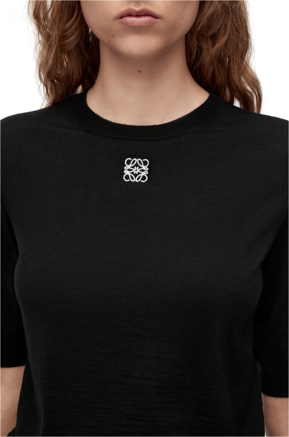 Loewe Women Anagram sweater in wool Black LH60R970