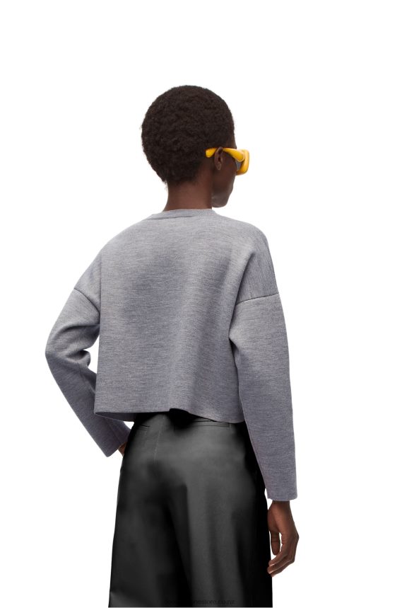 Loewe Women Anagram sweater in wool Light Grey LH60R1005