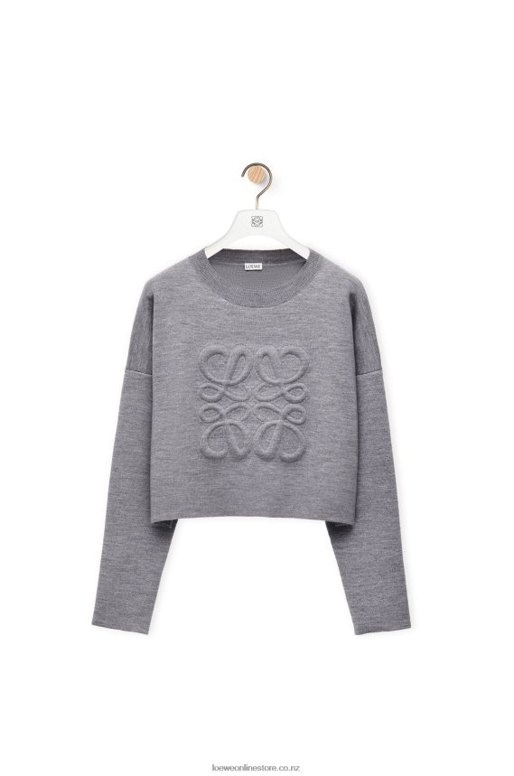 Loewe Women Anagram sweater in wool Light Grey LH60R1005