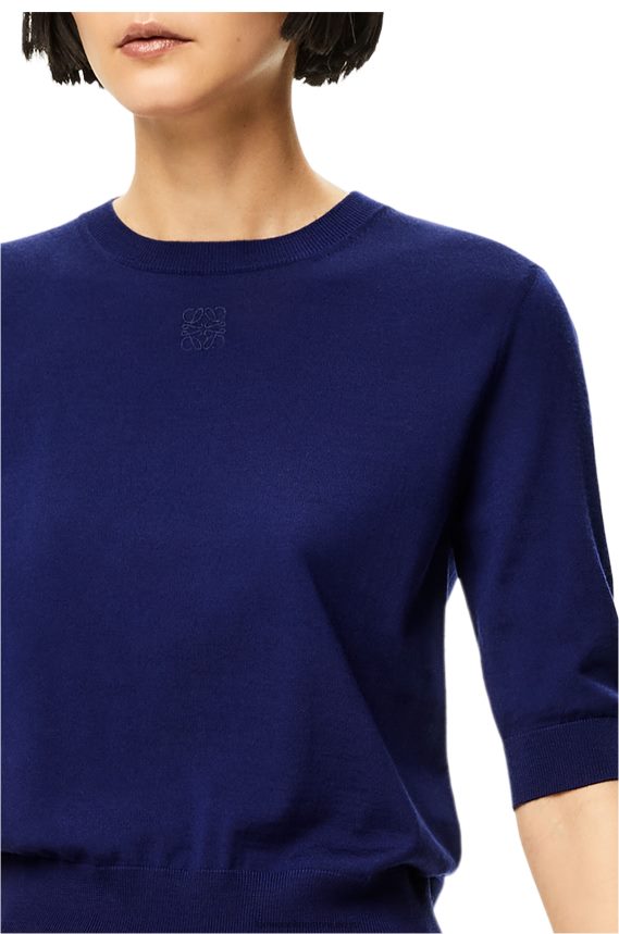 Loewe Women Anagram sweater in wool Navy Blue LH60R1012
