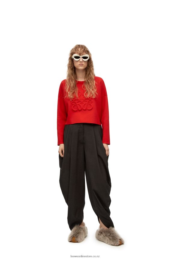Loewe Women Anagram sweater in wool Red LH60R1022