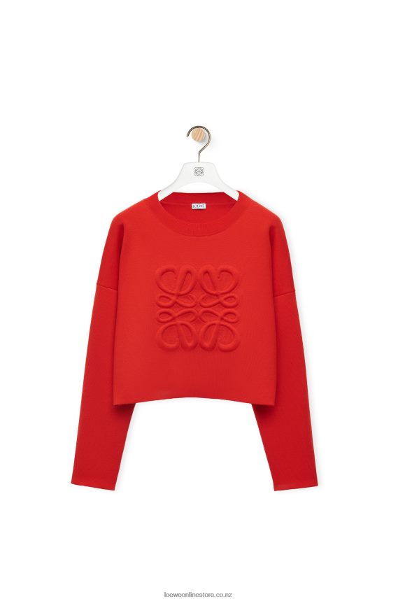 Loewe Women Anagram sweater in wool Red LH60R1022