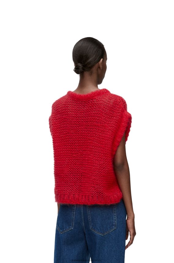 Loewe Women Anagram vest in mohair Red LH60R775