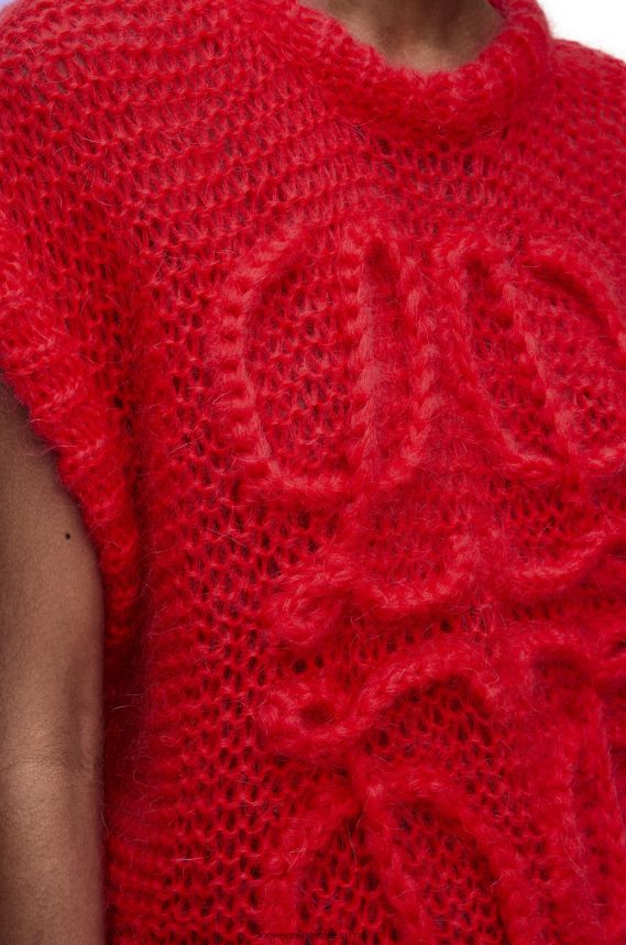 Loewe Women Anagram vest in mohair Red LH60R775