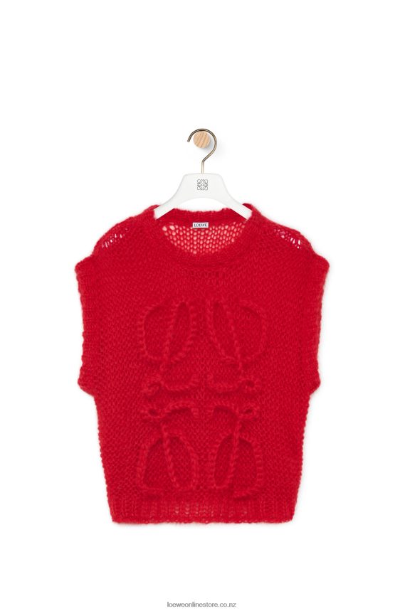 Loewe Women Anagram vest in mohair Red LH60R775