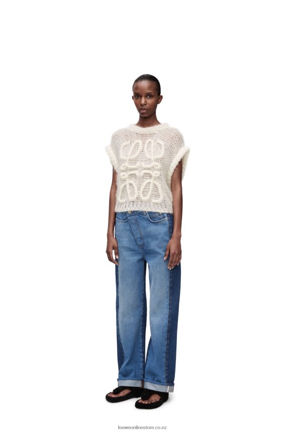 Loewe Women Anagram vest in mohair Soft White LH60R774