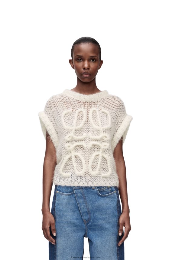 Loewe Women Anagram vest in mohair Soft White LH60R774