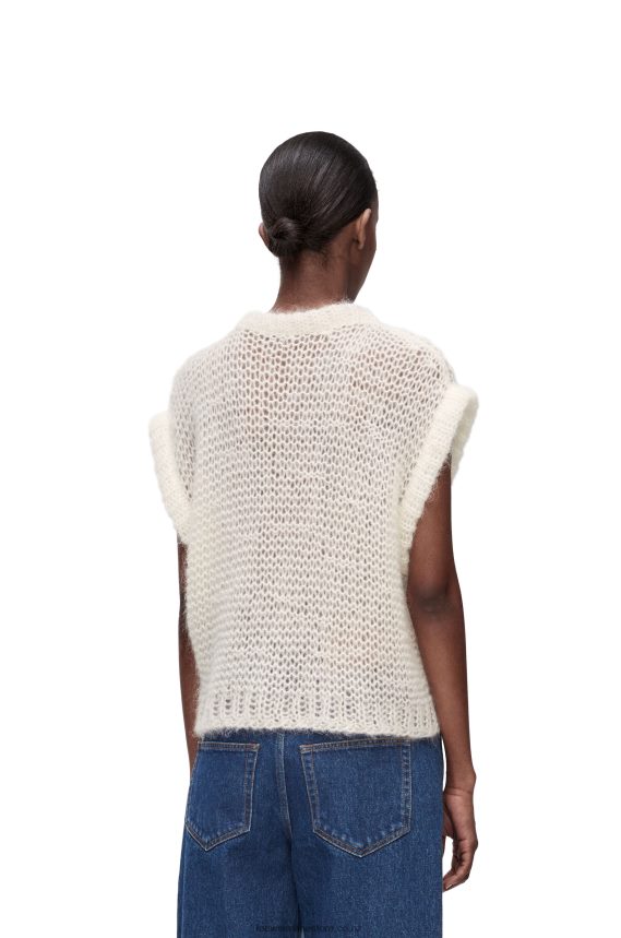 Loewe Women Anagram vest in mohair Soft White LH60R774