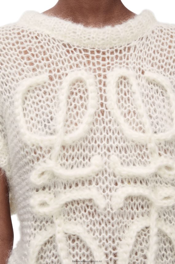 Loewe Women Anagram vest in mohair Soft White LH60R774